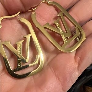 Gold L Cutout Hoop Earrings